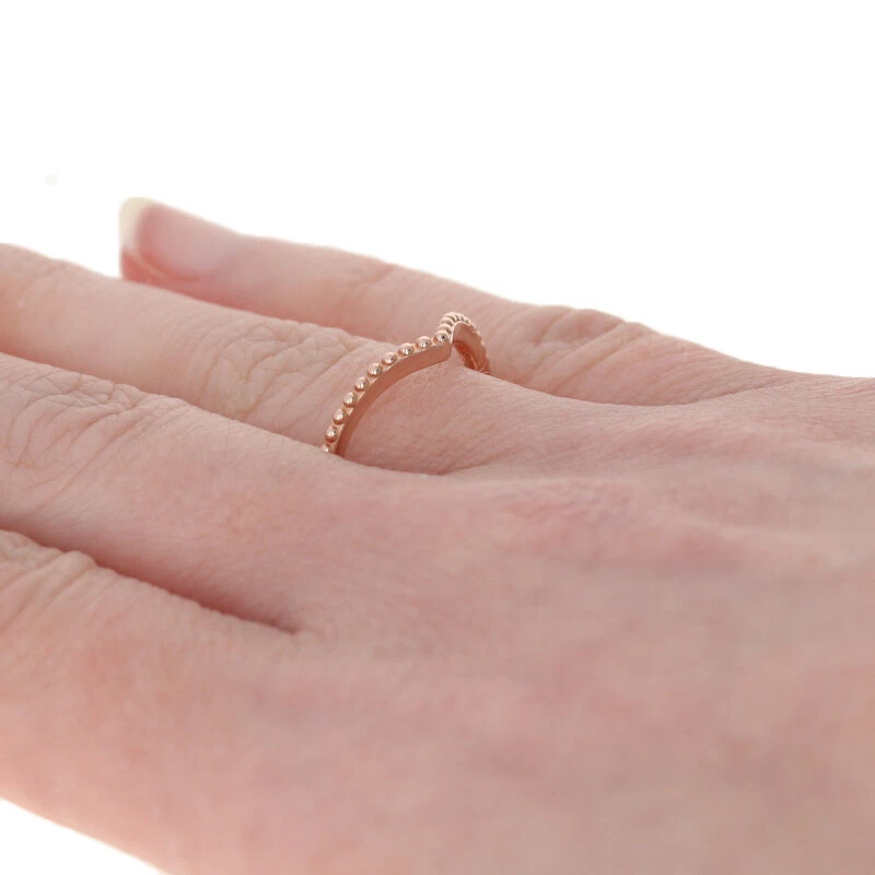 Pandora Rosa Perline Osso a Forchetta Anello - Argento Nuovo Autentico 56 (US - Immagine 4 di 4