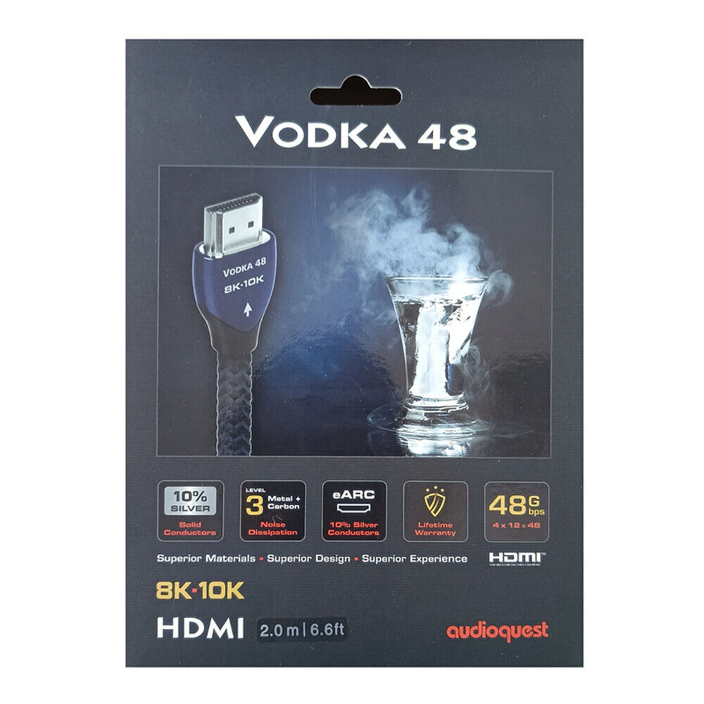 Audioquest VODKA 48 HDMI Cable,8k Ultra HD Video,48Gbps,10%Silver ,1m
