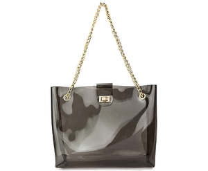 clear chain tote bag