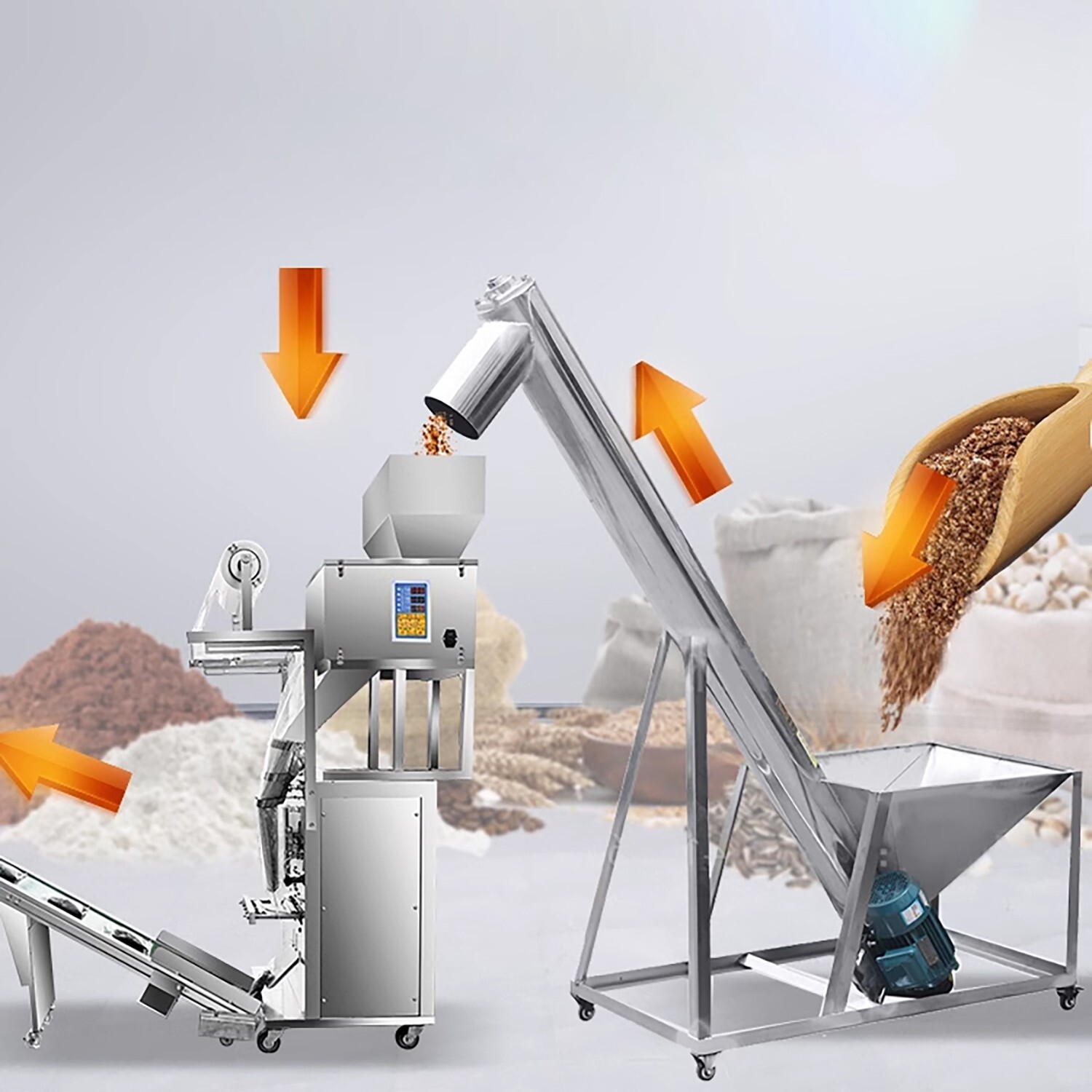 1.5m High Angled Screw Conveyor Feeding Galvanized Iron 140mm Pipe Machine