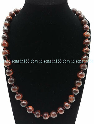 16-28 Inches Natural 14mm Red Tiger's Eye Gemstone Round Beads Necklace AAA
