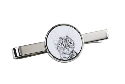 Toyger tie clip with a cat Art-Dog