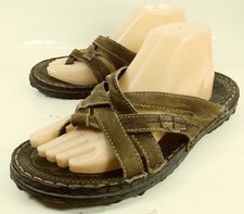 Zen Age Mens Sandals EU 42 US 9 Brown Suede Slip-on Casual Walking Slides 2836