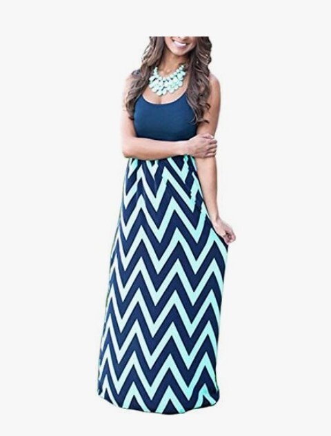 chinese dress ladies 5D x Stellar Dust Chevron Maxi Dress