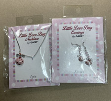 Ganz Little Love Bug Pink Ladybug Necklace 20 in w matching Earrings New on Card