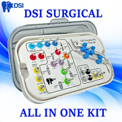 DSI Zahnimplantat Abutment Universal Chirurgische Bohrer Instrument Werkzeug Kit 23 Stck.