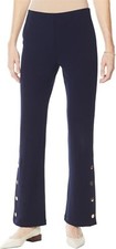 Nina Leonard High Tech Crepe Bootcut Pant Button NAVY S NWOT 761 