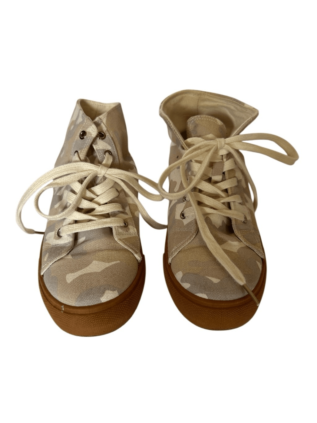 SAOLA Sneakers Forever 21 Confidant beige chiaro stampa mimetica con suola in gomma taglia 7 5