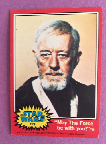 1977 Star Wars Card - Red Series #129 "May the Force be with you" - Foto 1 di 2