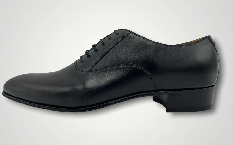 Chaussures chevalier à lacets en cuir noir Gucci taille US 10, fabriquées en Italie