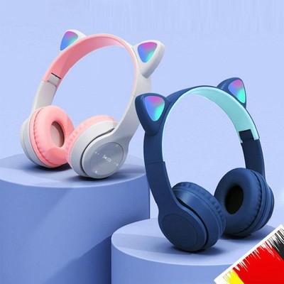 Gaming Headset Cat Ear Bluetooth-kompatible Helme Glow Light Cute für PC Phone