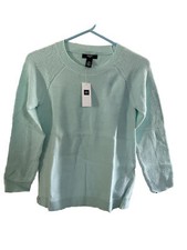 Gap Kids Girl Sweater Pullover Knit Crew Neck Green Size L 6-7 100 Cotton NWT