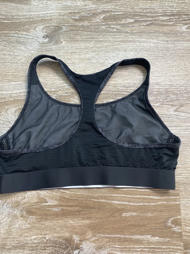 ¿Victoria Secret Sport VSX M/L? Sujetador deportivo negro morado gris floral espalda de corredor Foto 2 de 4