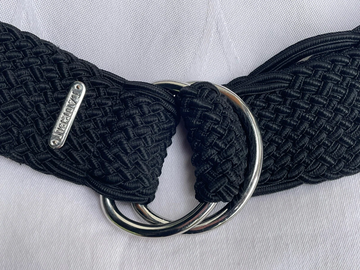LAUREN RALPH LAUREN Braided Leather Equestrian Buckle Waist Belt in black Ralph Lauren Women main image 2
