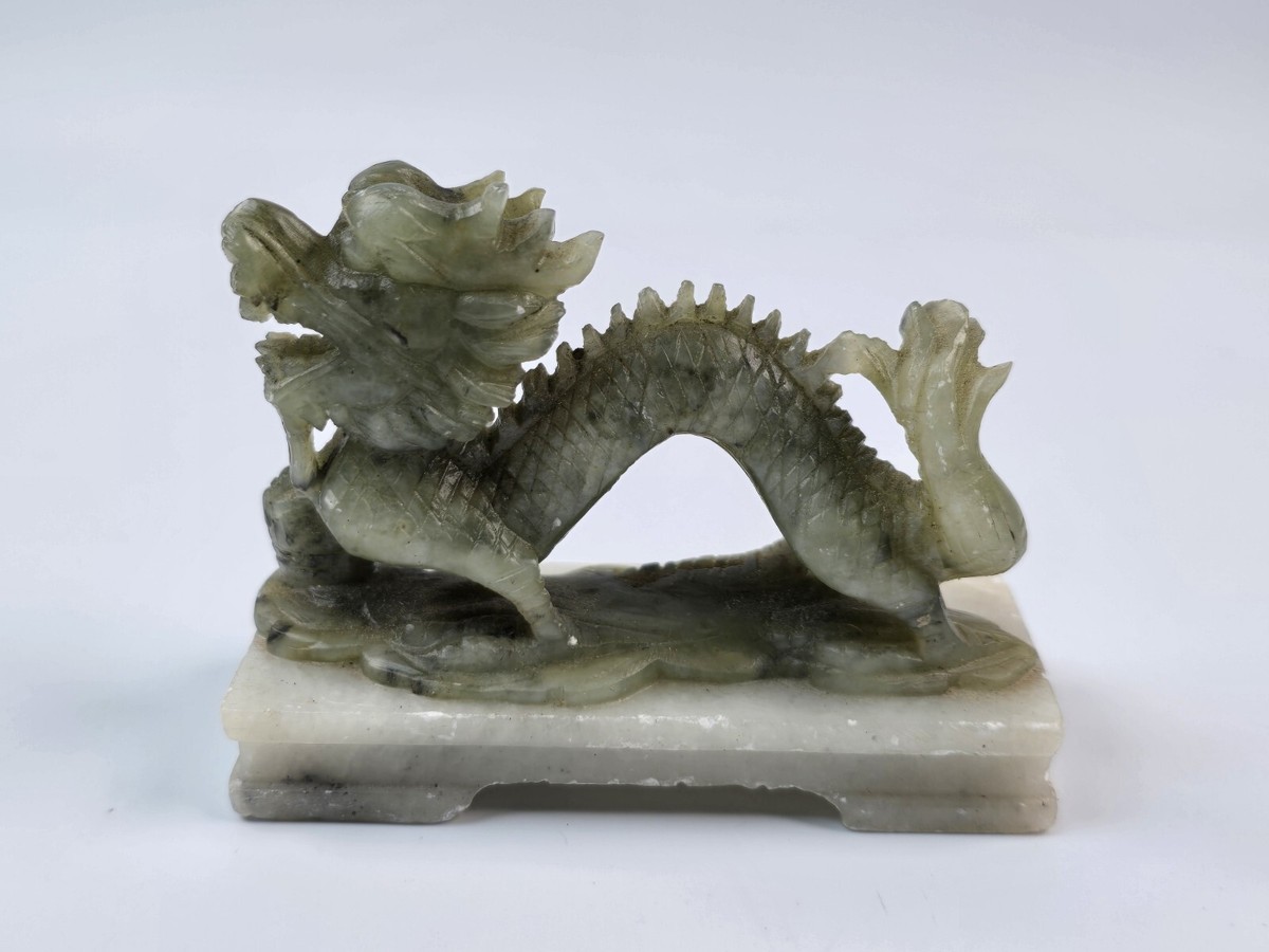 Vintage Jade Soapstone Hand Carved Chinese Dragon 3.25” | eBay