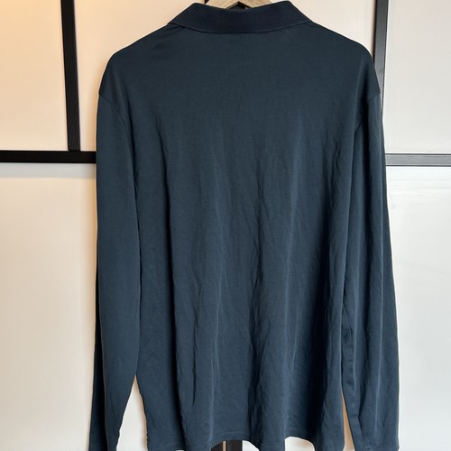 ROBERT BARAKETT THE BARAKETT LONG-SLEEVE POLO-night Teal. Size XXL*FLAW/READ* - Picture 15 of 17