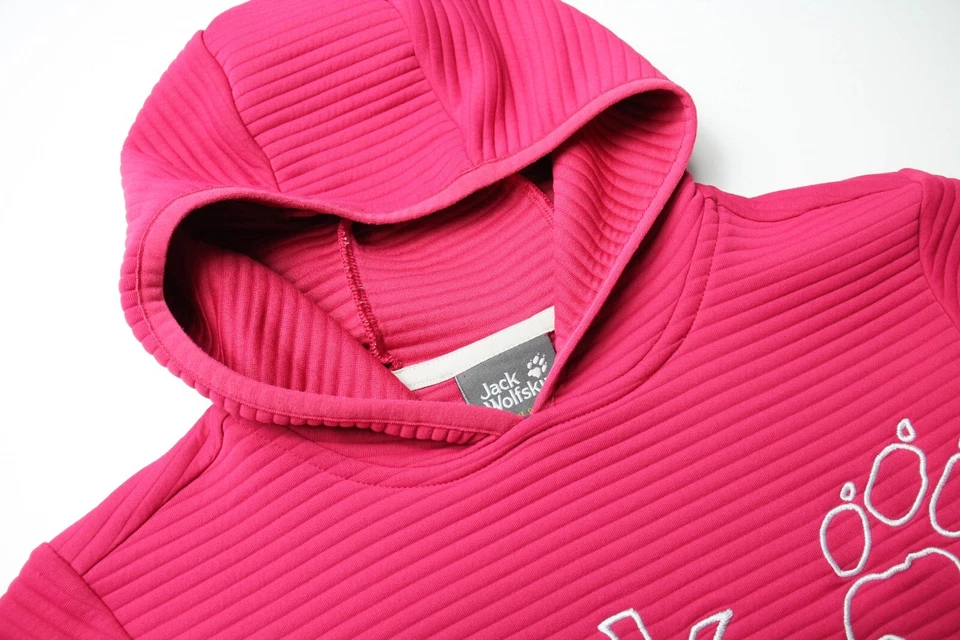 JACK WOLFSKIN Sweat à Capuche Fille EU 164 15-16 Ans Rose Poche Kangourou Logo - Photo 4/4