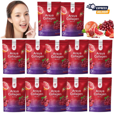 12x ARAYA Collagen Mix Plus Powder Supplement Brightening Skin Strawberry Flavor