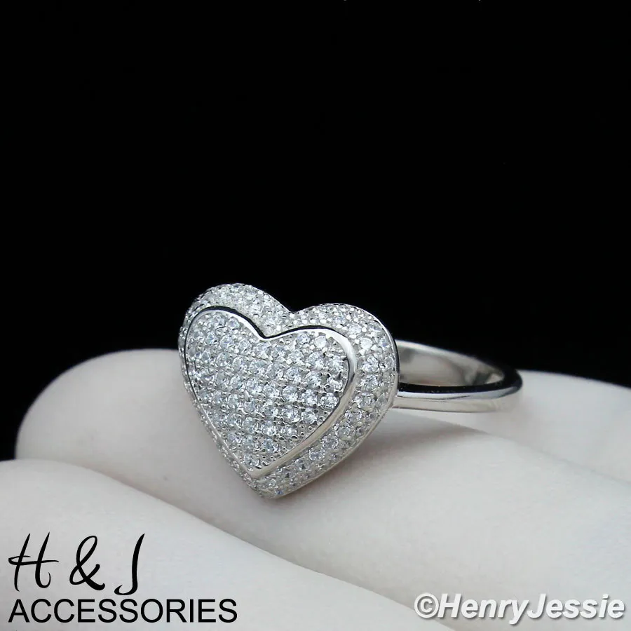 Lovely Heart Shaped Silver Plated Ring – Abdesignsjewellery