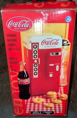 Vintage Coca Cola Soda Coke Can Vending Machine Cookie Jar In Box Gibson