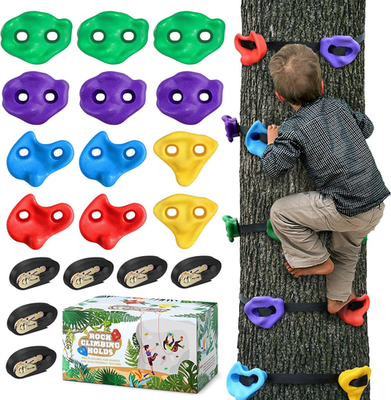 #ad 12 Ninja Tree Climbing Holds for Kids Climber Adult Climbing Rocks with 6 Ratch $55.13