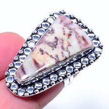 Peanut Wood Jasper Gemstone Handmade 925 Sterling Silver Jewelry Ring Size 5" D2