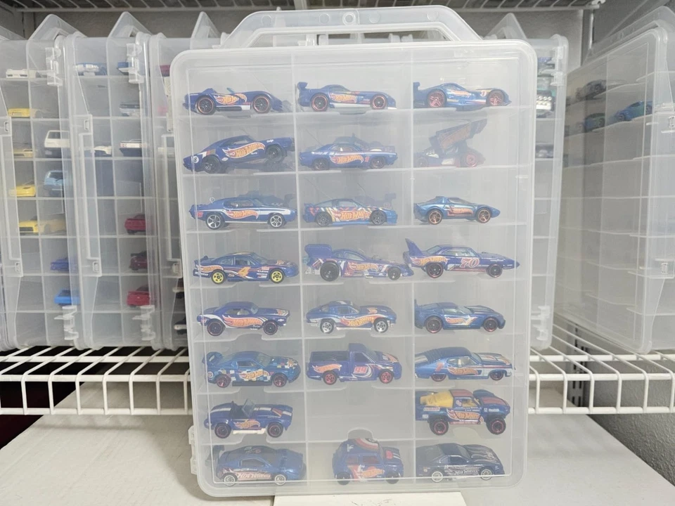 ¡6 FUNDOS DE TRANSPORTE DE ALMACENAMIENTO TRANSPARENTES!  ¡Se adapta a 288 1/64 coches diecast en total! Foto 2 de 3