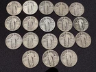 Lot Of 18  Standing Liberty Mixed Dates 90% Silver Quarters