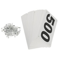 Running Bib Numbers 7x4 Inch 1-500 Waterproof Race Competitor White