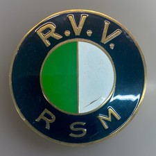 Vintage Rvv Rsm Brass Enamel Round Emblem 1930s European Motoring Club Car Badge