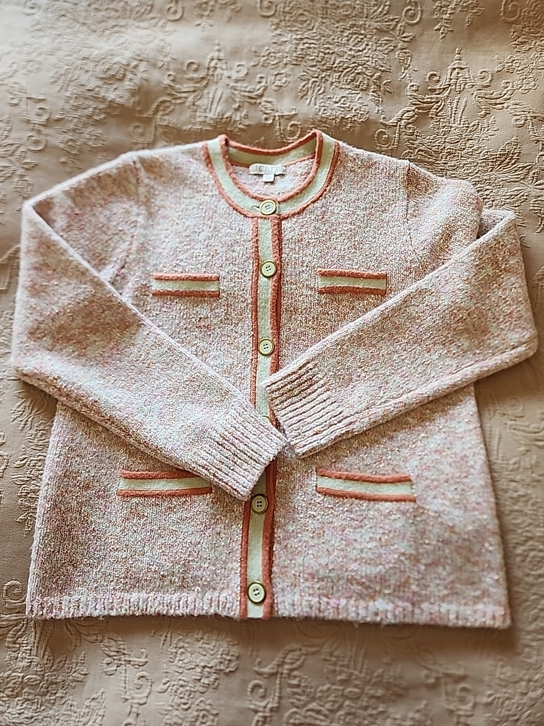 NWOT J. Crew Marled Sweater Lady's Jacket Blazer in Ice Pink Size Large  thumbnail 11