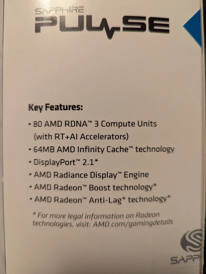 AMD Sapphire Pulse Radeon RX 7900 GRE Gaming Graphics Card 16GB NEW - Image 4 of 4