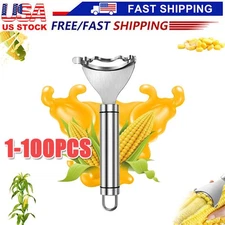 Stainless Steel Corn Cob Peeler Stripper Remover Kitchen Cutter Thresher Tool US