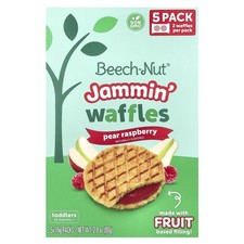 Jammin' Waffles, 12+ Months, Pear Raspberry, 5 Packs, 0.56 oz (16 g) Each