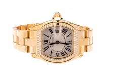 Cartier Roadster Automatic 31mm 18k Yellow Gold Factory Diamond Watch C Service