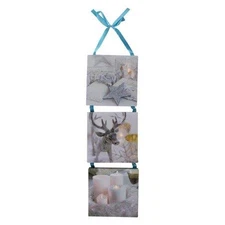 Northlight  LED Lighted 3-Panel Winter Candle Flame and Reindeer