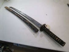 OVER 300 YEARS OLD SAMURAI JAPANESE KATANAI SWORD AND SCABBARD TSUBA SIGNED #Y60