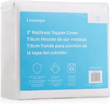 Linenspa Mattress Topper Cover, Twin XL, 3 Inch, Machine Washable - Breathable -