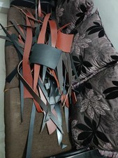 Buffalo Vegetable tanned grain 10 oz off cuts 55 lb - Black, Brown and Crimson