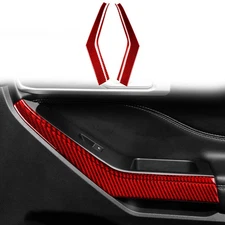 4Pcs Red Carbon Fiber Window Lift Switch Panel Side Kit For Ford Explorer 20-23