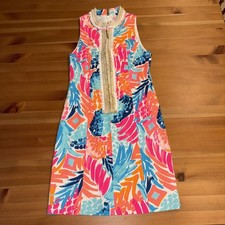 Lilly Pulitzer Alexa Shift Dress Women's 0 Pineapples Beach Summer Colorful Zip