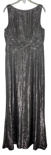 Ralph Lauren Women’s Silver Metallic Sleeveless Evening Gown Dress Size 14 NWT - Picture 1 of 9