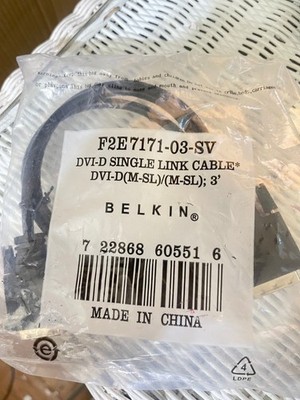 Belkin International Inc F2E7171-03-SV DVI-D Single link cable DVI-D 3Feet(D18