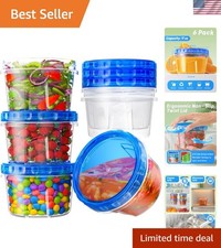 17oz BPA-Free Food Storage Containers with Twist Top Lids - 6 Pack for Meal Prep