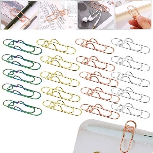 Multifunctional Metal Heart Pen Clip, 20PCS Pen Holder for Notebook