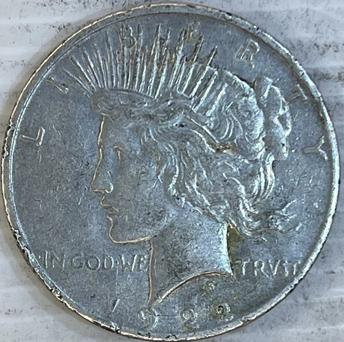 1922S Silver Peace Dollar Uncertified Very Fine Plus Circulated Condition