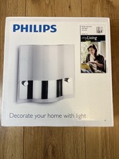 Philips myLiving Chrome Wall Light Lamp E27 23W Modern Indoor Lighting  RRP £35