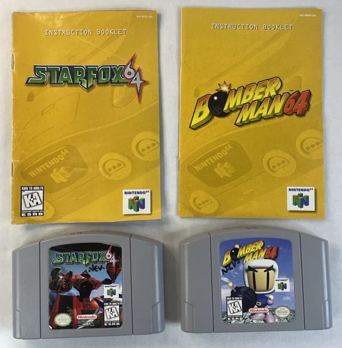 Lot 2 Nintendo 64 Star Fox 64 Bomber Man 64 Games Manuals Booklet