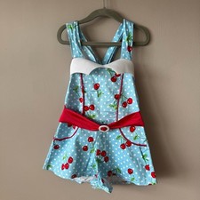 Art Stone Cherry Polka Dot Shorts Romper Costume with Belt Size 5-6