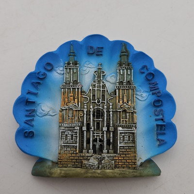 Vintage Santiago De Compostela Fridge Magnet 3D Building 